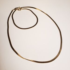 Gold Chain Necklace and Bracelet Set